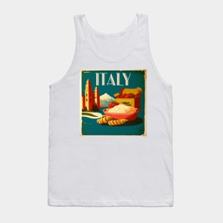 Italy Food Vintage Travel Art Poster Tank Top